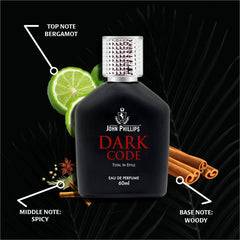 John Phillips Dark Code + First Love + Attarful 60ml 2 Fl.oz. Each Pack Of 3 For Men & Women