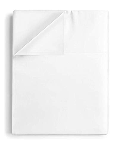 Single Bedsheets Size - 60 X 90 Inches, White | 750 Thread Count Sateen Finish Luxuries - Ideal For Guest Room, Hotel Quality | 1 Piece Bed Sheet