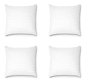 Bed Pillows, Down Alternative Bedding Cooling Pillow For Sleeping, White, Standard Size - 16 X 16 Inch | Soft & Breathable Cover, Soft Pillow, Easy Care, Comfortable Pillow - Pack Of 4