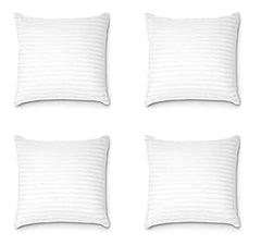 Bed Pillows, Down Alternative Bedding Cooling Pillow For Sleeping, White, Standard Size - 16 X 16 Inch | Soft & Breathable Cover, Soft Pillow, Easy Care, Comfortable Pillow - Pack Of 4