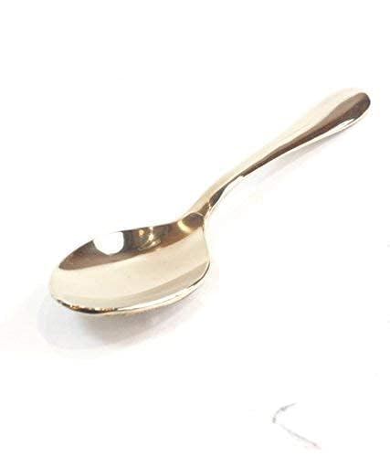 Golden Bronze Kansa Spoon Single Item | Spoon Or Chammach - Kansa Spoon - Kansa Chammach