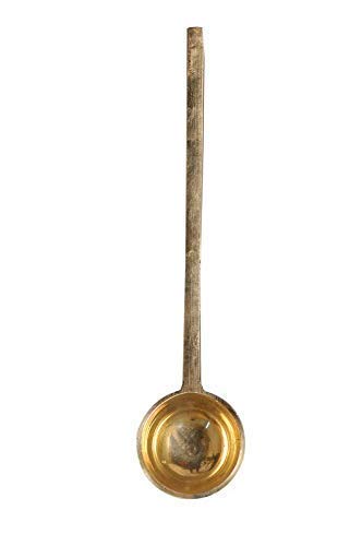 Golden Brass Ladle Or Karchi - Cooking And Serving Spoon | Heavy Guage Karchi, 12 Inch