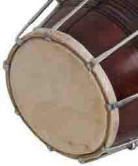 Professional Mango Wood Nut & Bold Fitting Dholak With Manjira Free, Brown - Goat Skin For Bast & Great Sound Quality | Handle For Easy Carry Dholak