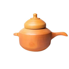 Mitti Cooker With Lid For Cooking Terracotta Handmade Unglazed Clay - Eco Friendly Cooker For Biryani Cooking With Lid, 2.5 +3.5 Liters Pack Of 2 | Red-Ochre (Gerua)