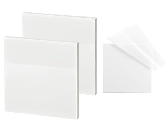 Transparent Sticky Notes (50 Sheets, 7.5x7.5cm) | Waterproof White Sticky Notes For Students