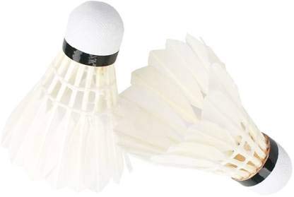 Spocco Tournament Grade Impact Badminton Duck Feather Shuttlecocks , Speed 76 , Medium | White , Pack Of 10