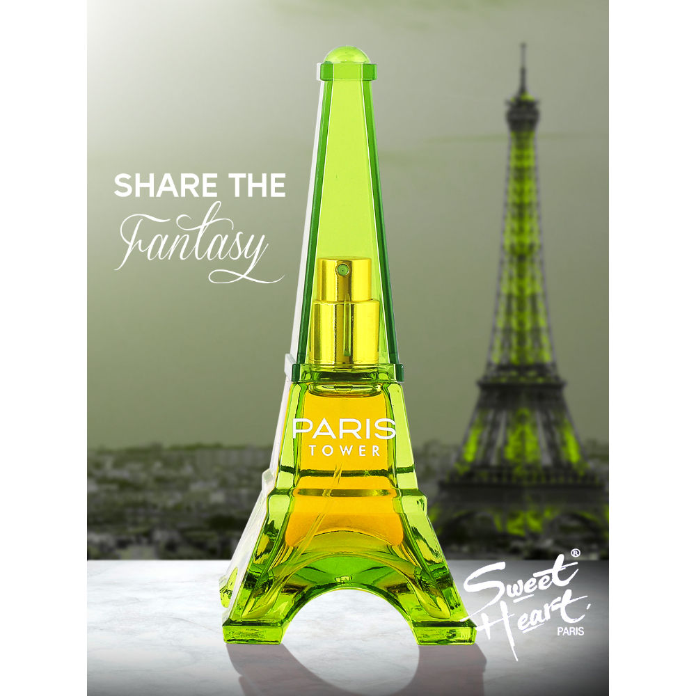 Sweet Heart Light Green Paris Tower Eau De Parfum 40ml 1.3 Fl.oz.