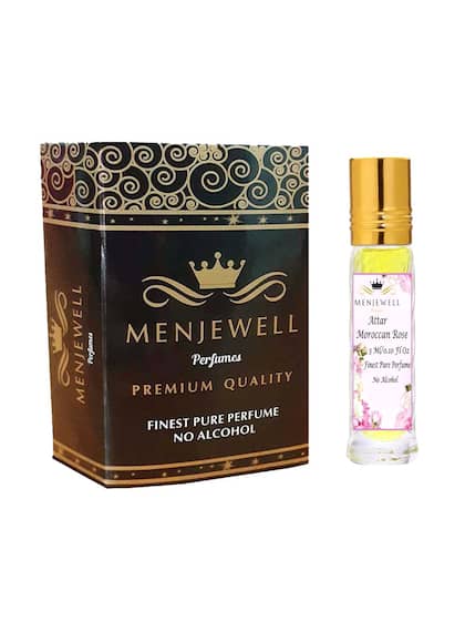 Menjewell Moroccan Rose Attar Perfume 3ml 0.1 Fl.oz. Unisex Fragrance | Alcohol Free | Finest Pure Perfume