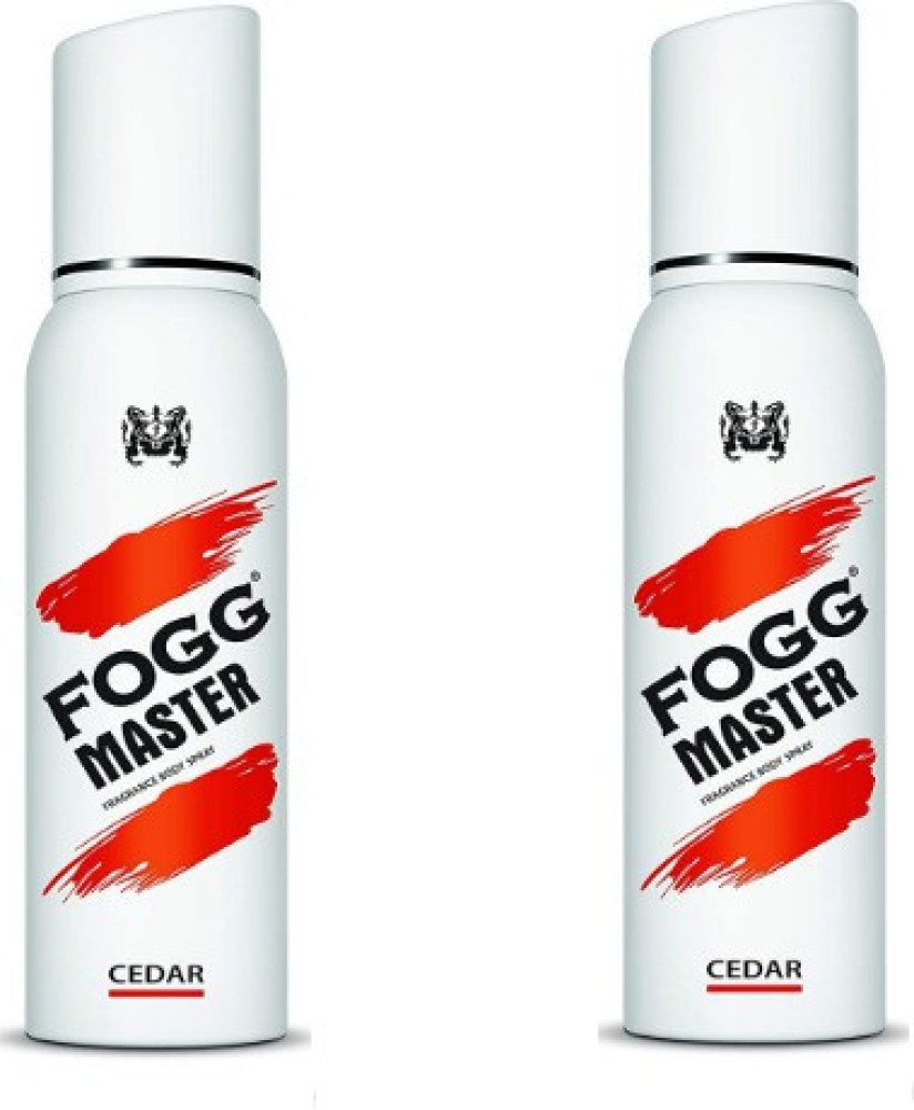 Fogg Master Cedar + Cedar Fragrance Body Spray 120ml Each 4 Fl.oz. | Long Lasting No Gas Deodorant For Men & Women