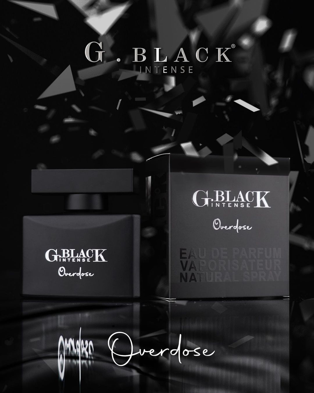 G. Black Intense Overdose Eau De Parfum 100ml 3.4 Fl.oz. Men Fragrance | Long Lasting