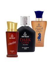 John Phillips Chocolate + Dark Code + French Classic Eau De Perfume 60ml 2 Fl.oz. Each Pack Of 3 For Unisex