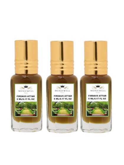 Menjewell Firdaus Attar Perfume 5ml 0.17 Fl.oz. Each Pack Of 3 | Unisex Fragrance | Long Lasting | Alcohol Free