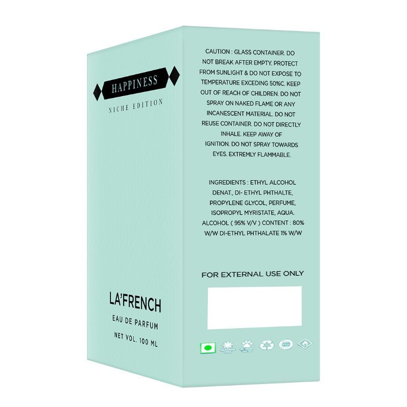 La French Happiness Eau De Perfume 100ml 3.4 Fl.oz. | Long Lasting & Perfect For Everyday Use