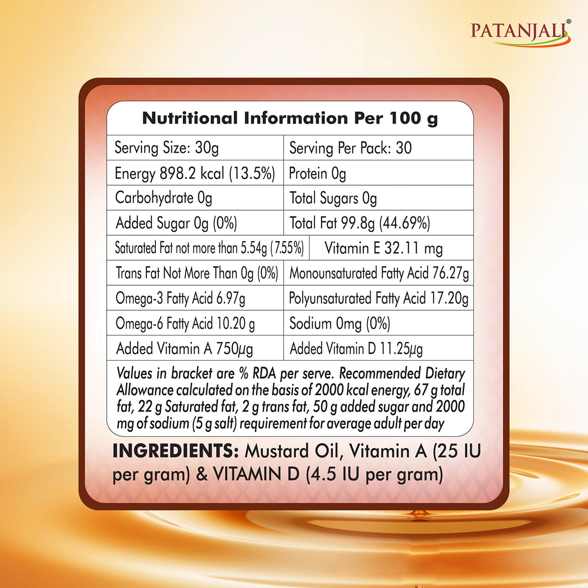Patanjali Kachi Ghani Mustard Oil 200ml