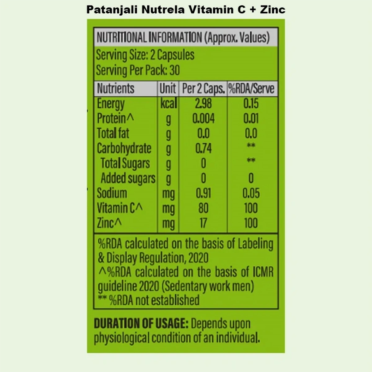 Patanjali Combo Pat, Nutrela Vitamin C & Zinc, B, Complex (60n+30n), With Energy Booster, 60gm