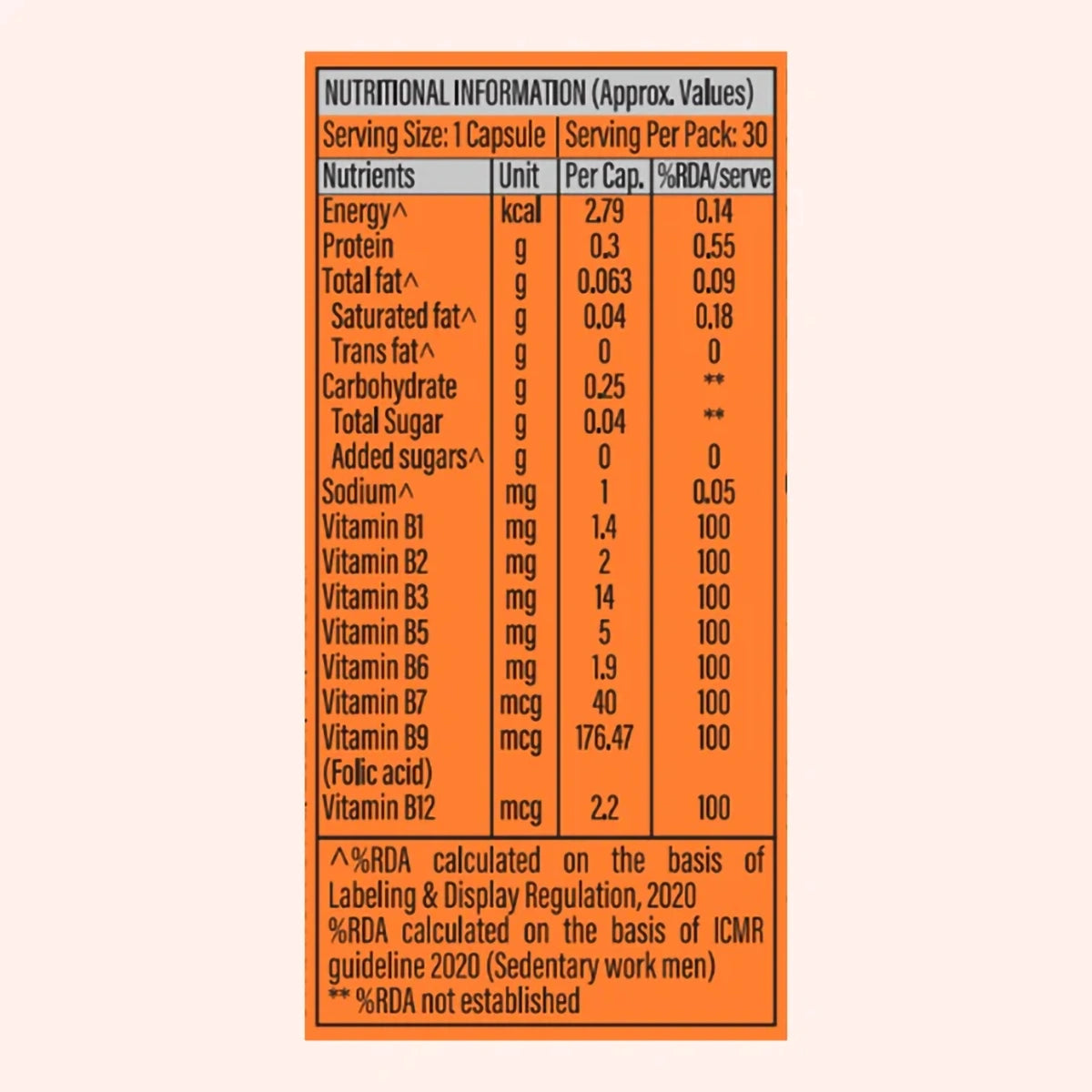 Patanjali Nutrela Vitamin B, Complex, 30 Cap, With Contains All Essential B Vitamins, 21gm