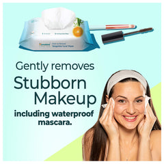 Himalaya Makeup Removal Tangerine Facial Wipes, Removes Makeup & Waterproof Mascara | 10 Wipes