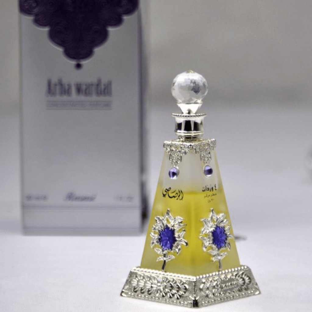 Rasasi Arba Wardat Concentrated Perfume 30ml 1.0 Fl.oz. Unisex Luxury Fragrance | Long Lasting