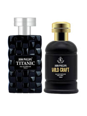 John Phillips Wild Craft & Titanic 100ml 3.4 Fl.oz. Each Pack Of 2 | Long Lasting Fresh Fragrance For Men