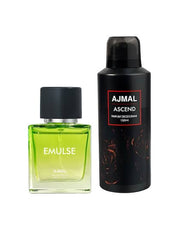 Ajmal Emulse Eau De Parfum 50ml 1.6 Fl.oz. & Ascend Deodorant 150ml 5 Fl.oz. Office Wear Gift For Man And Women | Combo Of 2