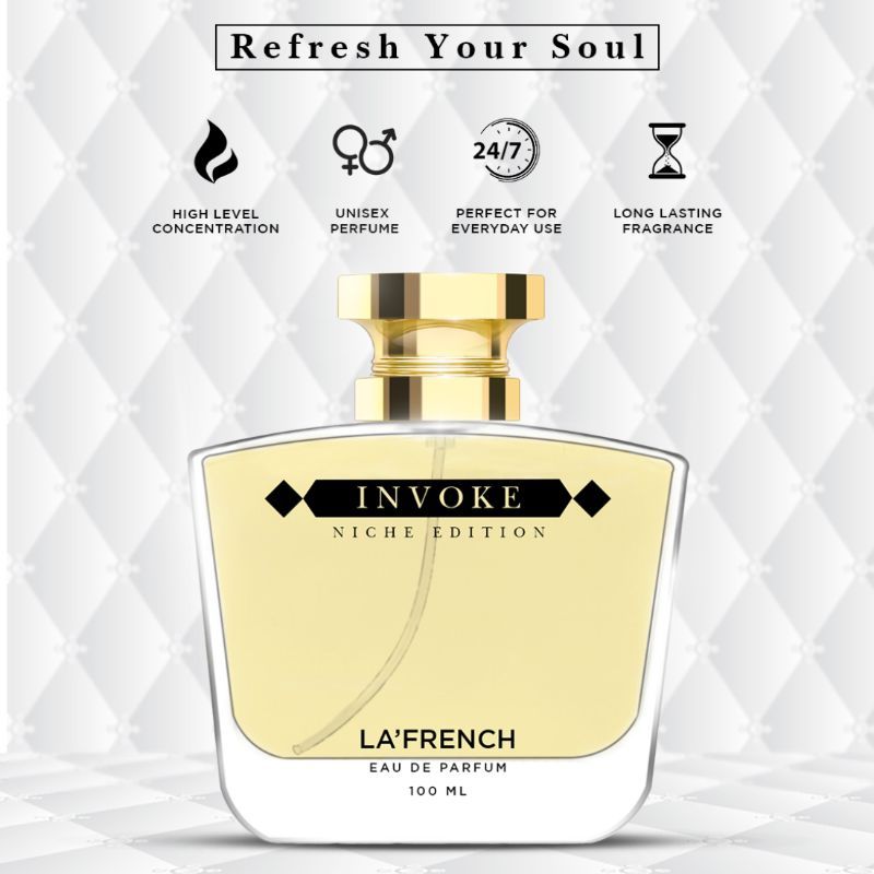 La French Invoke Eau De Perfume 100ml 3.4 Fl.oz. | Long Lasting & Unisex Fragrance | Perfect For Everyday Use