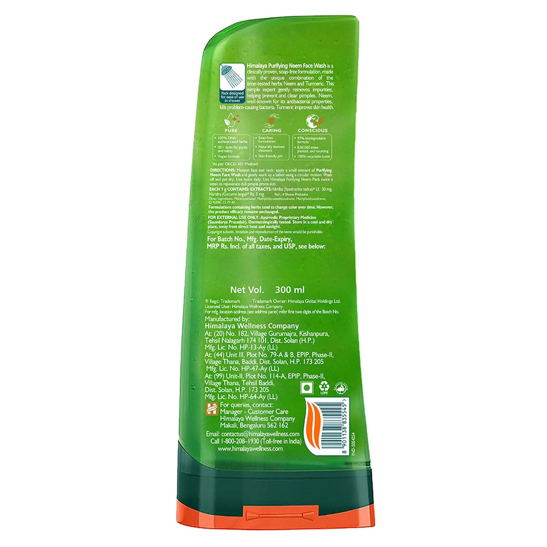 Himalaya Purifying Neem Face Wash, Pimple Expert Gently Removes Impurities, Helps Prevent & Clear Pimples | 300ml