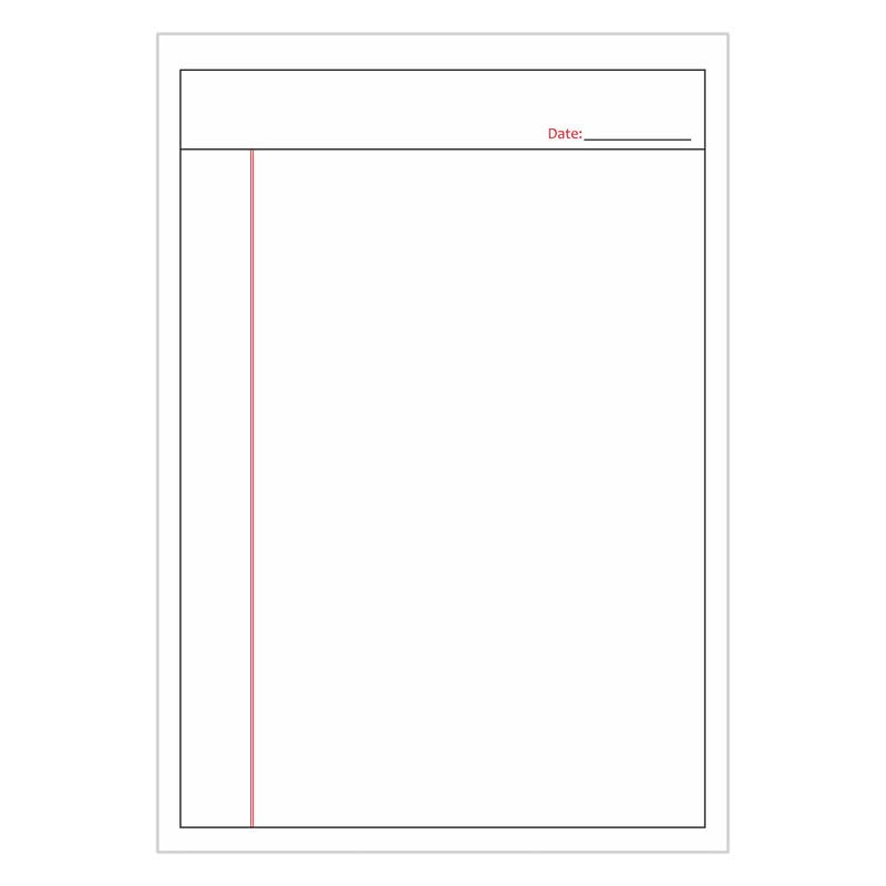 A4 Size, Pads, Writing Notepads, 50 Single Side Ruled & Unruled Sheets Per Pad, Pads, White, 2Pcs