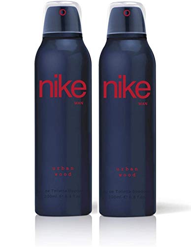 Nike Urban Wood Eau De Toilette Deodorant Spray 400ml 13.5 Fl.oz. Pack Of 2 | Perfect Gift For Men | Long Lasting Fragrance