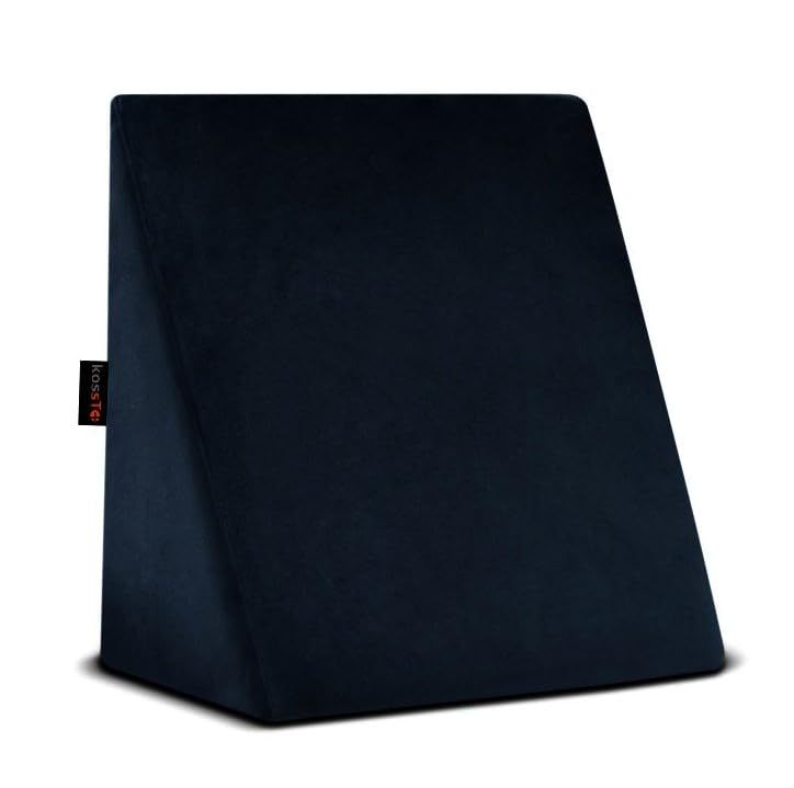 Wedge Pillow Memory Foam For Pain Relief, Black - 18 L X 17.5 W X 11 H Inch | Wedge Cushion, For Back Support, Acid Reflux, Snoring, Gerd, Leg Elevation, Pregnancy | Removable Velvet Cover