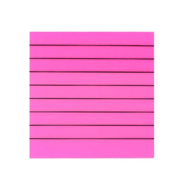 Transparent Memo Sticky Notes, 50 Sheets Sticky Pet Note, Line Designed, Pink - Pack Of 3