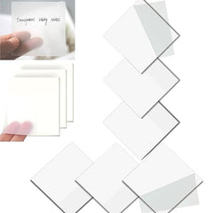 Transparent Self-Sticky Note Pads, Clear Notes, Self Adhesive Removable, White - 300 Pcs