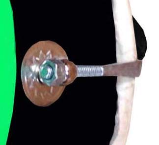 Handmade Mango Wooden 14" Baby Dholak Nut & Bold With Beautiful Check Design - Green & Black Color | Goat Skin On Both Side