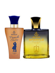 John Phillips French Classic For Women 60ml 2 Fl.oz. &  Sparkle Eau De Perfume For Men 100ml 3.4 Fl.oz. Pack Of 2