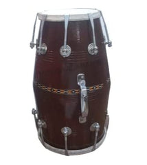 Nut & Bolt Mango Wood Kolapuri Dholak With Bag & Tune Key - Brown | Professional Grade Dholak, Made With Thoroughly Dried Mango Wood - Perfectly Symmetric Round Dholak