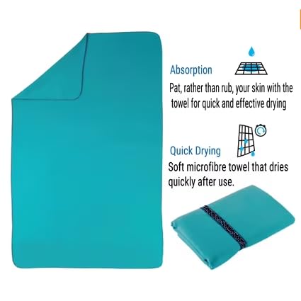 Adventose Microfiber Premium Hand Towel 200 Gsm | Sports Running Gym Workout Super Absorbent Hand, Face Towel (Aqua-Blue)