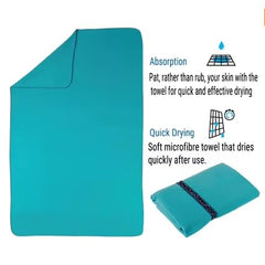 Adventose Microfiber Premium Hand Towel 200 Gsm | Sports Running Gym Workout Super Absorbent Hand, Face Towel (Aqua-Blue)