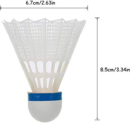 Spocco 500 Plastic Durable Shuttlecock Badminton , Speed 76 | White , Pack Of 6 , Nylon & Synthetic Cork Base