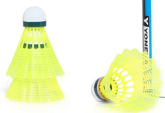 Yoneka P - 350 Nylon Badminton Shuttlecock | Green , Pack Of 6 , Playing Level - Intermediate