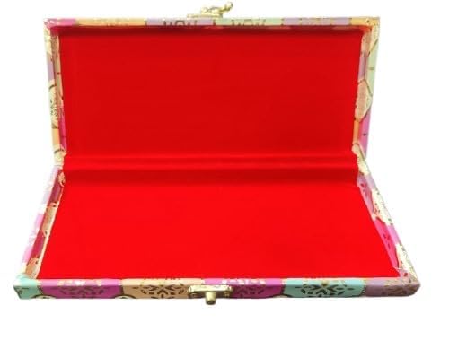 Designer Shagun Cash Box For Gifting On Wedding, Engagement, Birthday, Festival, Return Gift, Colour - Pink-Yellow, Material - Wood
