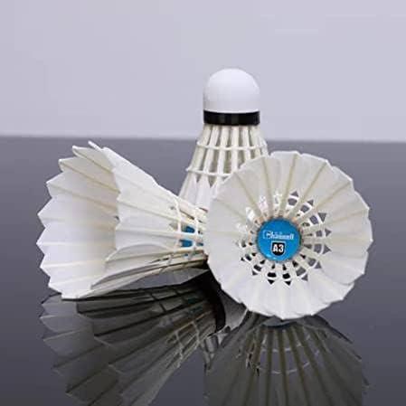 Udki Feather Shuttlecock A3 - Speed 78 | Extended Durability For Over 2 Games , White | Pack Of 12