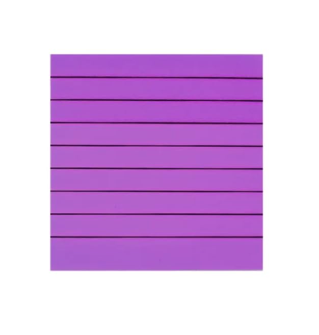 Transparent Memo Sticky Notes, 50 Sheets Sticky Pet Note, Line Designed, Purple - Pack Of 3