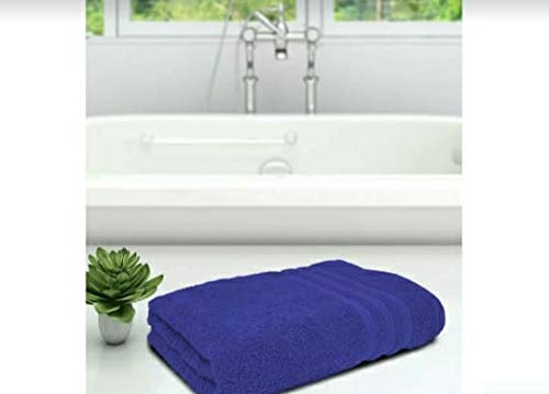 Elstone Home Bath Towel 600 Gsm | Zero Twist Egyptian Cotton Extra Large (Blue)