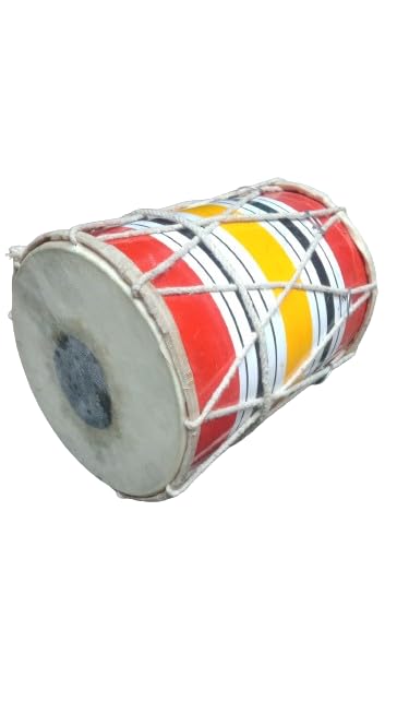 Pure Handmade Miniature Musical Instruments Wooden Kids Dholak - Multicolor | Perfectly Symmetric Round Dholak - Dholak For Festival, Wedding, Satsang | Punjabi Dhol Drum, Housewarming Gifts
