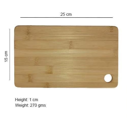 Bamboo Wood Chopping & Cutting Board For Chopping Vegetables, Fruits, Meat, Serving Platter, Small 28 Cms, 0.35 Kg - Bamboo Wood Rectangle Chopping Board