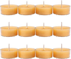 100% PURE BEES WAX ROUND TEALIGHT CANDLE PACK OF 48 | PERFECT FOR GIFT PACK