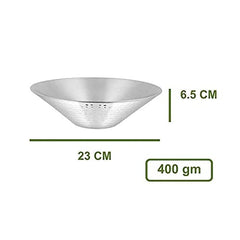 Stainless Steel Conic Hammered Double Wall Salad Bowl - 21cm, Silver | Hammered Salad Katora - Rust Free & Dishwasher Friendly