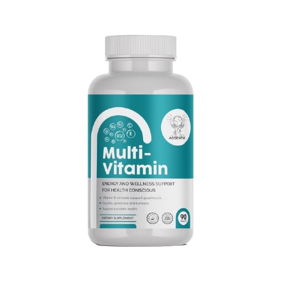 Assentia Multivitamin For Unisex Vitamin, For Hair Growth Glowing Skin Immunity, Vitamin C, D3 Multimineral 45 Ingredients | 180 Tablets , 300gm 0.66lbs