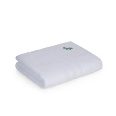 Feather & Spun Bamboo Cotton Bath Towel 600 Gsm | Anti Microbial Fade Resistant Double Needle Stitch Bath Towel (Pure Snow)