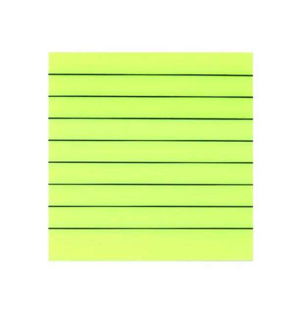 Transparent Memo Sticky Notes, 50 Sheets Sticky Pet Note, Line Designed, Yellow - Pack Of 3