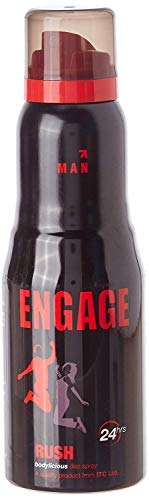 Engage Cologne Spray XX2 For Men 135ml 4.5 Fl.oz. & Rush Bodylicious Deo Spray 150ml 5 Fl.oz.